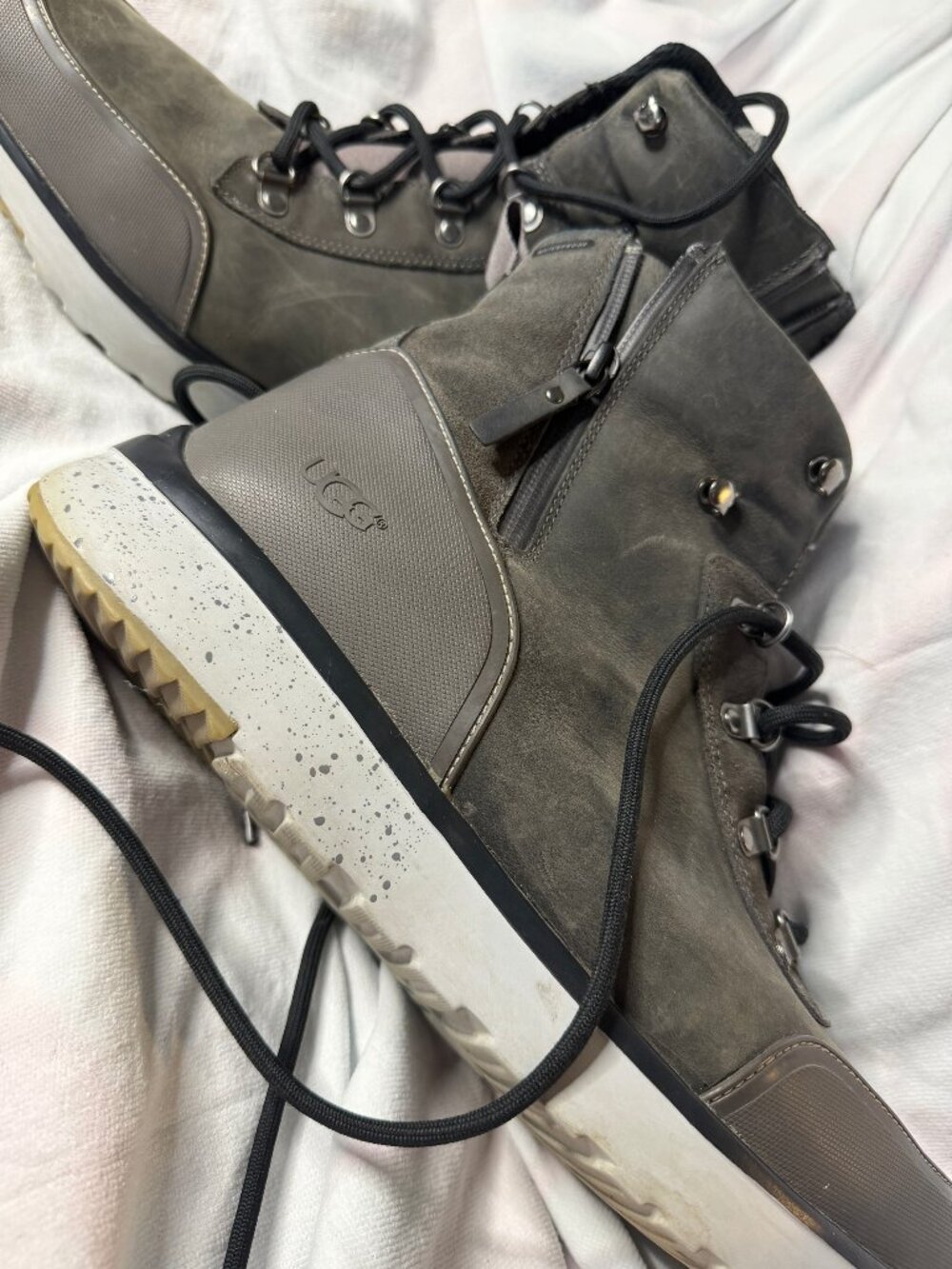 UGG Men's Waterproof Lace-Up Boots with Side Zipper